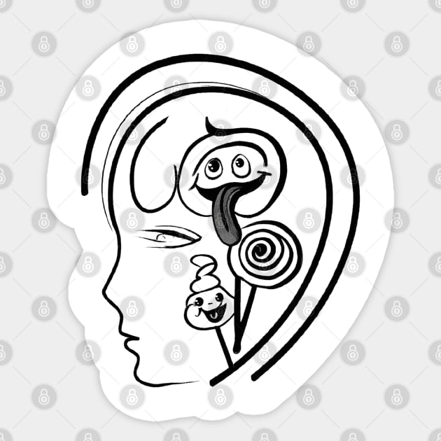 Abstract Face Line Drawing Sticker by Angelic Gangster